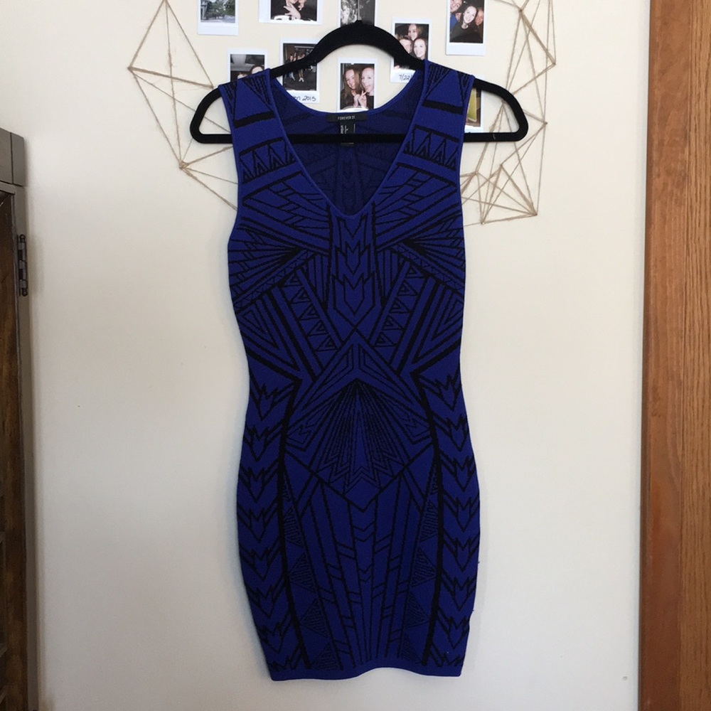 Blue bodycon dress